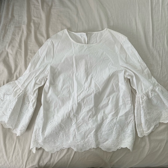 Brooks Brothers Tops - White Eyelet Bell Sleeve Top